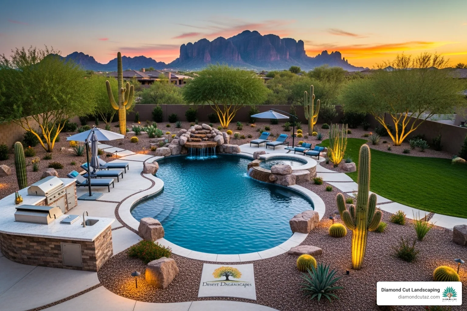 Well-maintained commercial property landscape in Phoenix
