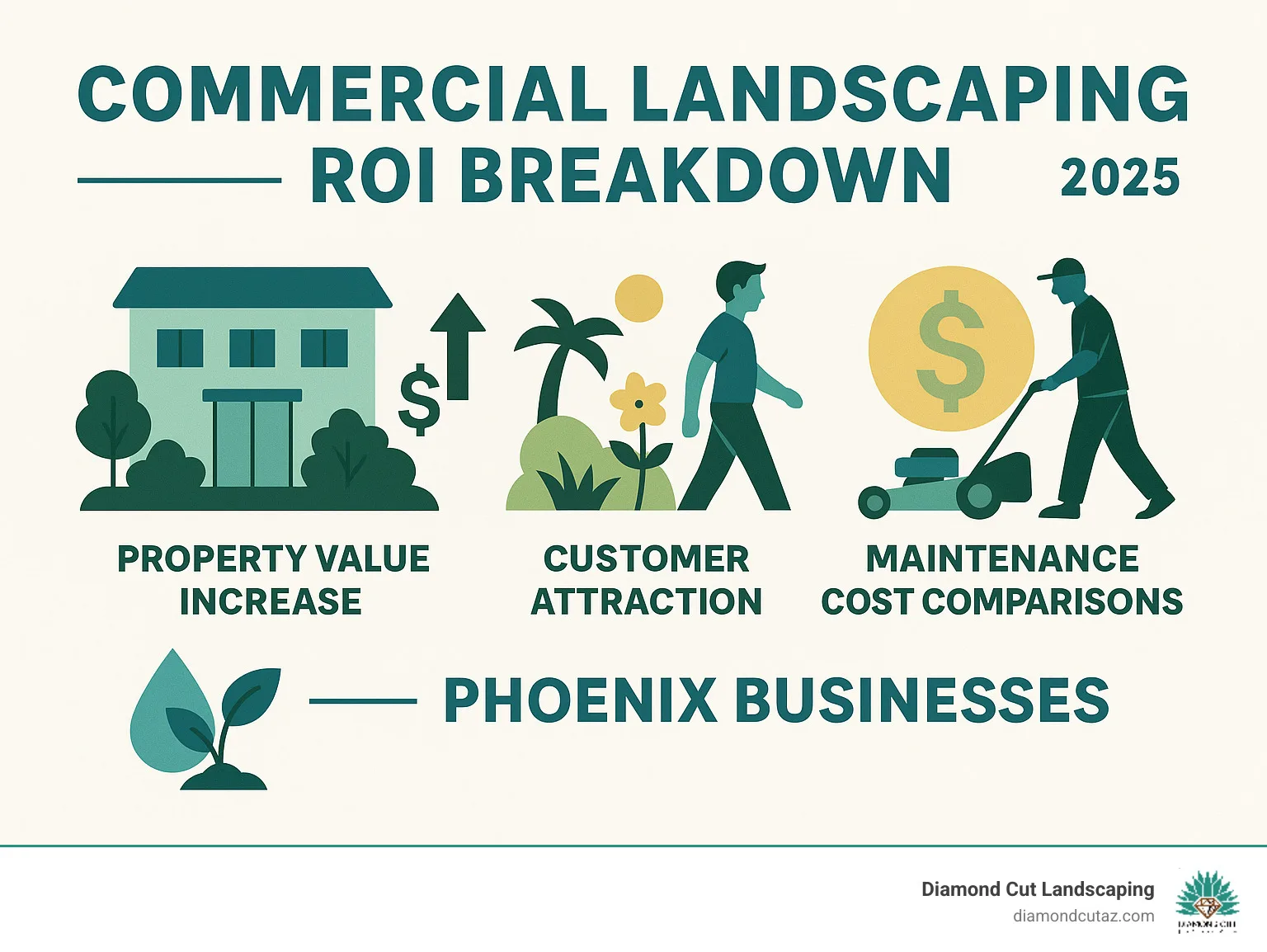 Professional commercial landscaping at a Phoenix business