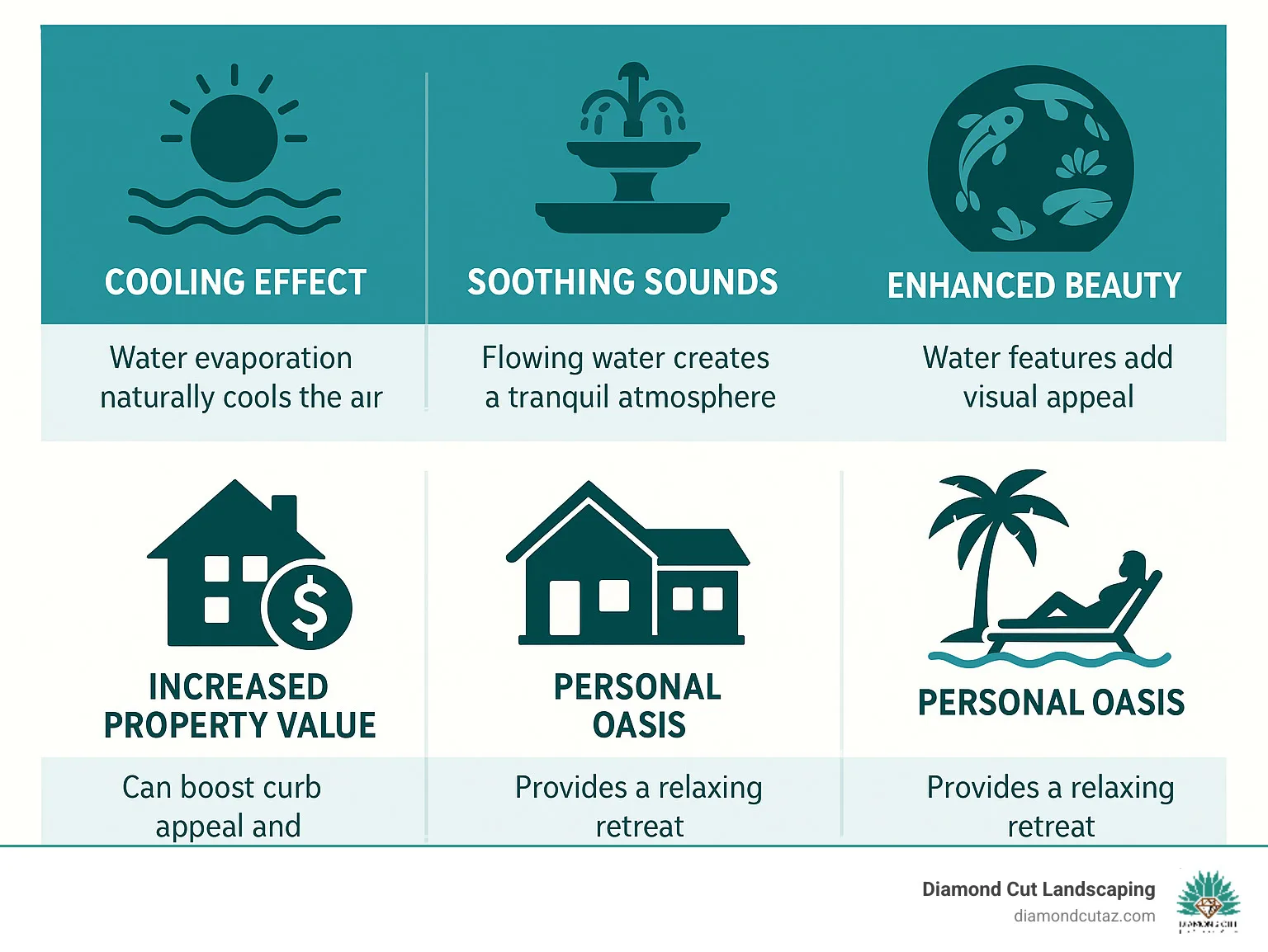 Infographic: key benefits of backyard water features in Phoenix
